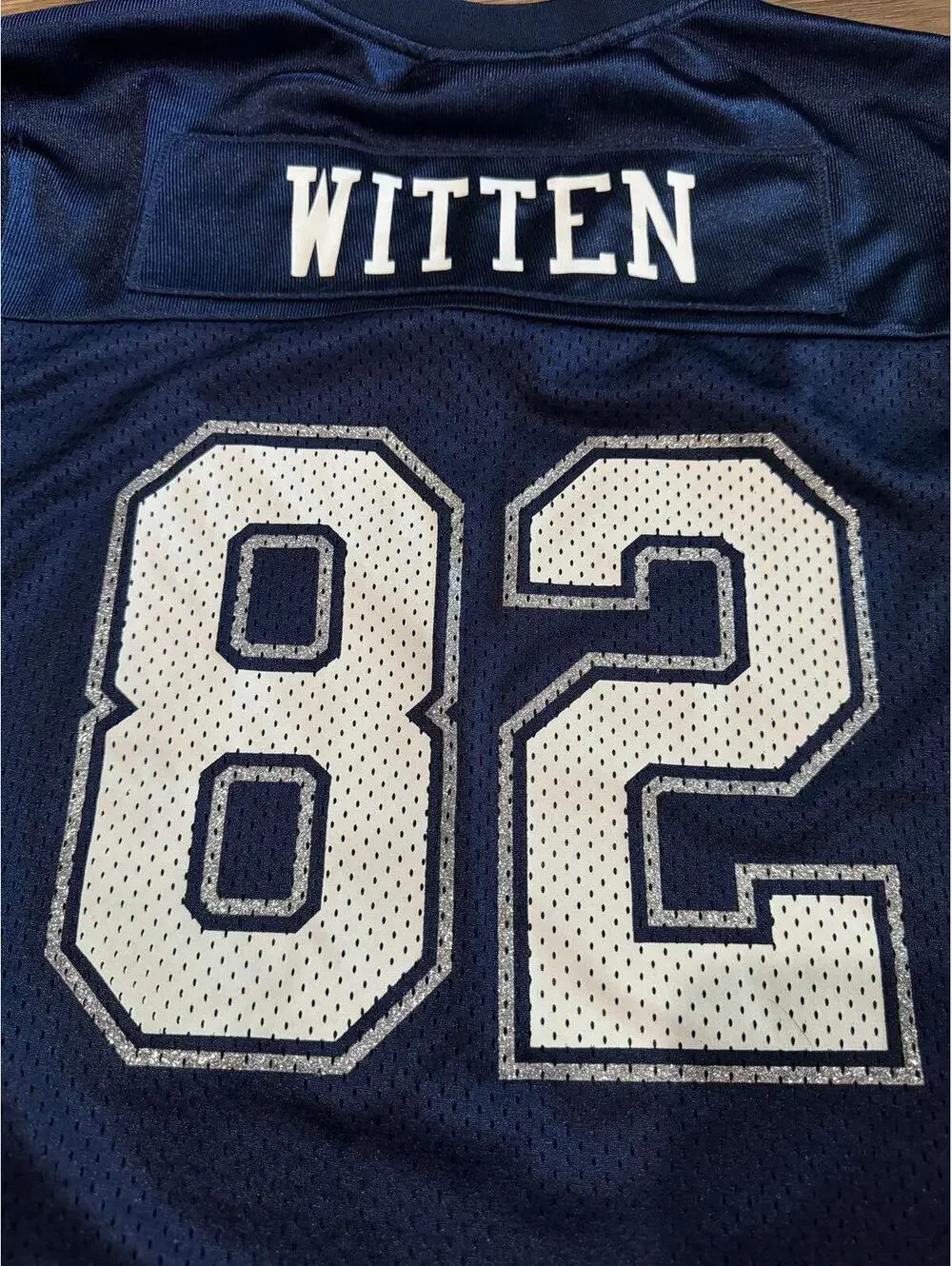 NWOT Dallas Cowboys Girls Glitter Witten Mesh Jersey Sz L